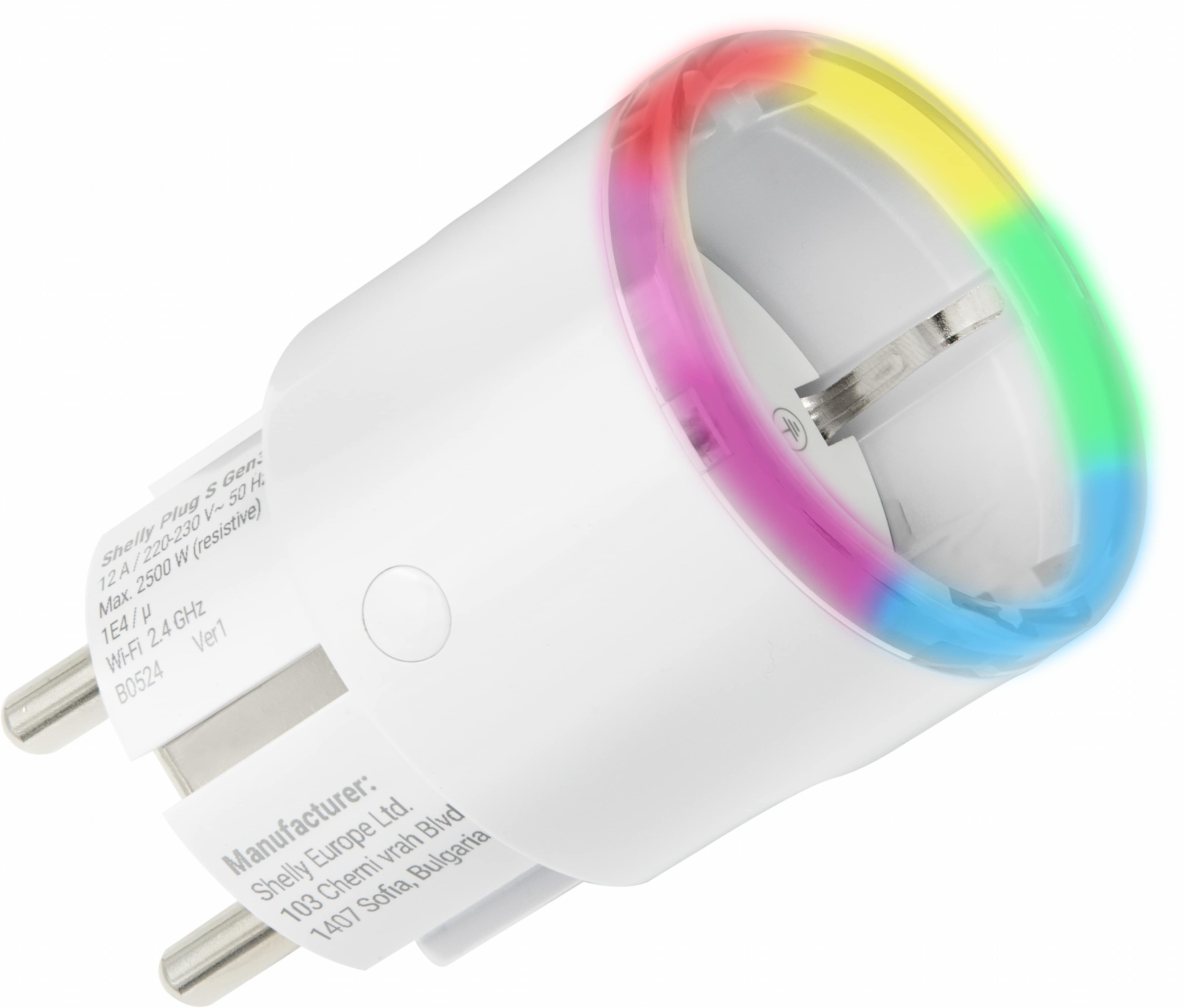 SHELLY WLAN-Steckdose Plug S Gen3, Matter, weiß