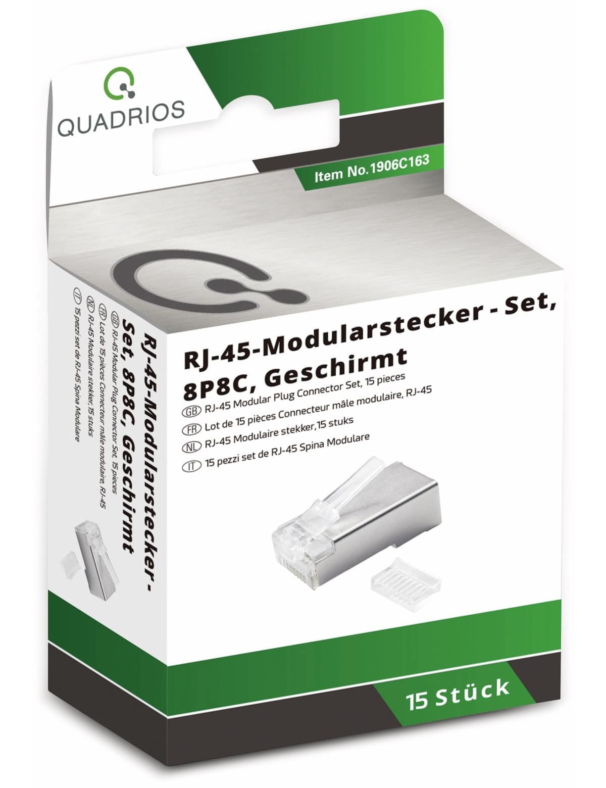 QUADRIOS, 1906C163, Modularstecker Set, Polzahl 8P8C - geschirmt, 15 St.