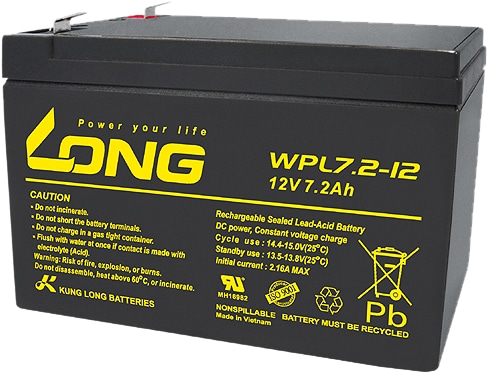 KUNG LONG Blei-Akkumulator WPL7.2-12-M/F2, 12 V- / 7,2 Ah